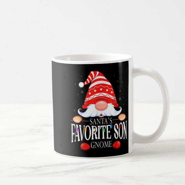 Santa's Favorite Son Gnome Matching Christmas Paja Coffee Mug (Right)