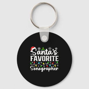 Santa's Favorite Sonographer Funny Christmas Famil Key Ring