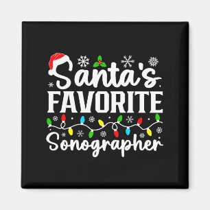 Santa's Favorite Sonographer Funny Christmas Famil Magnet