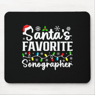 Santa's Favorite Sonographer Funny Christmas Famil Mouse Pad