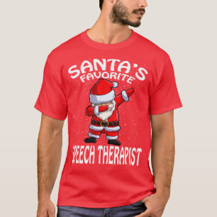 Santas Favorite Speech Therapist Christmas T-Shirt