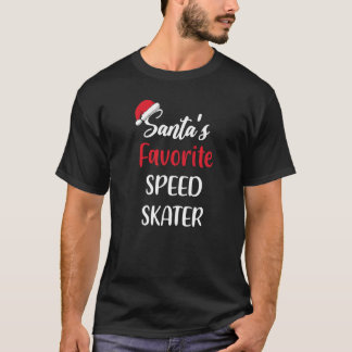 Santas Favorite Speed Skater Christmas Speed Skat T-Shirt