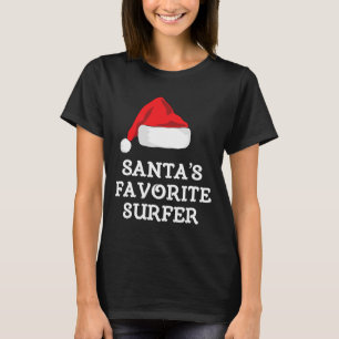 Santa's Favorite Surfer Christmas Funny Xmas Surfi T-Shirt