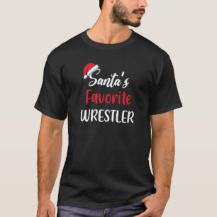 Santas Favorite Wrestler Christmas Wrestling T-Shirt