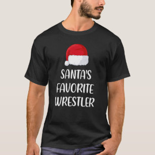 Santas Favorite Wrestler Christmas   Wrestling   T-Shirt