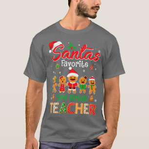 Santas Favourite 3rd Grade Teacher Cookie Xmas Hat T-Shirt