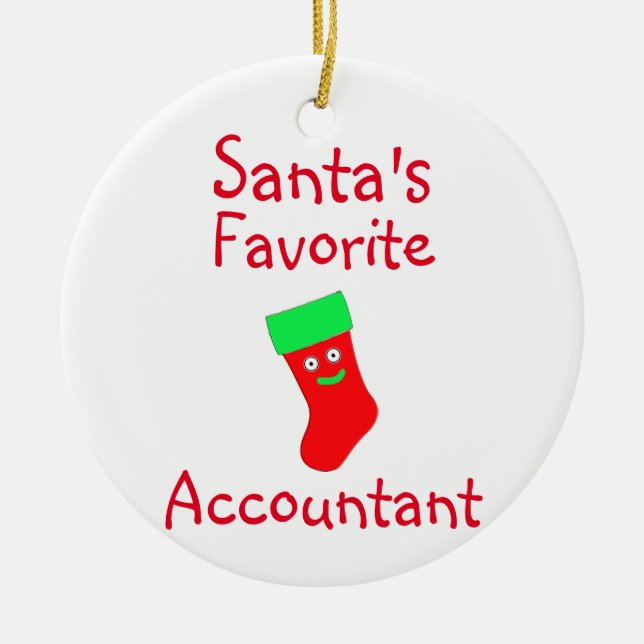 Santa's Favourite Accountant Ceramic Tree Decoration (Front)