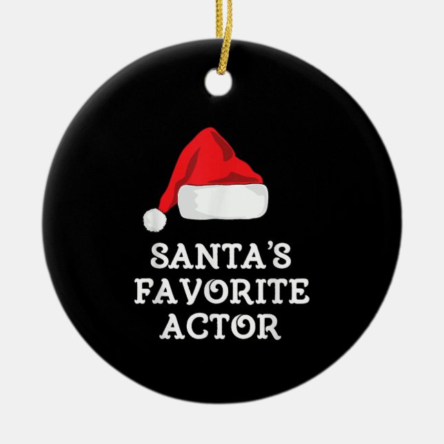 Santas Favourite Actor Christmas Acting Actress Ceramic Tree Decoration (Front)