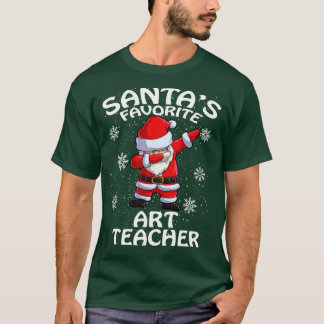Santas Favourite Art Teacher Christmas T-Shirt