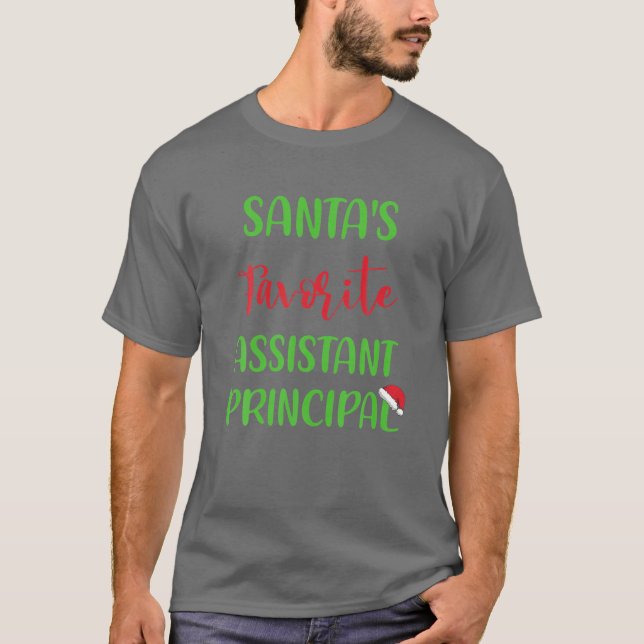 Santa's Favourite Assistant Principal Pajama Chris T-Shirt (Front)