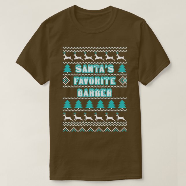 Santas favourite barber ugly Christmas sweater (Design Front)