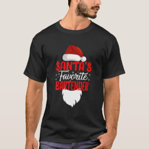 Santa's Favourite Bartender Christmas Funny Xmas B T-Shirt