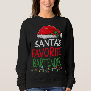 Santa's Favourite Bartender Christmas Santa Claus  Sweatshirt