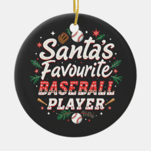 Santa's Favourite Baseball Player Christmas Tree Ceramic Tree Decoration