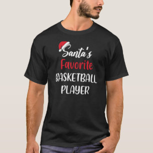 Santas Favourite Basketball Player  Christmas Bask T-Shirt
