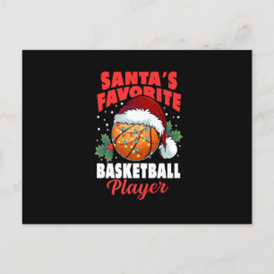 Santa's Favourite Basketball Player Christmas Paja Holiday Postcard