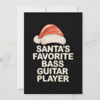 Santa's Favourite Bass Guitar Player Christmas Xma