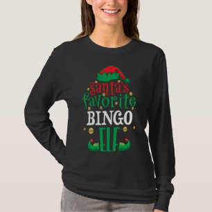 Santa's Favourite Bingo Elf Christmas Matching T-Shirt