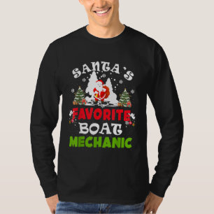Santas Favourite Boat Mechanic Christmas Vacation T-Shirt