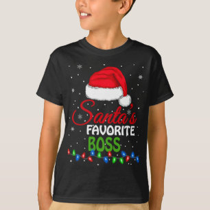 Santa's Favourite Boss Santa Hat Lights. Funny Chr T-Shirt