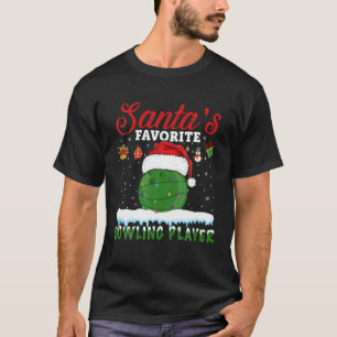 Santa's Favourite Bowling Player Christmas Bowler T-Shirt