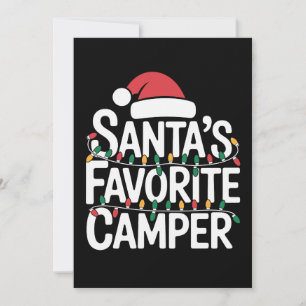 Santas Favourite Camper Christmas Lights Santa Hat Invitation