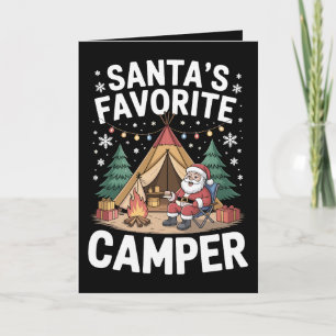 Santa's Favourite Camper Christmas Tent Campfire Card