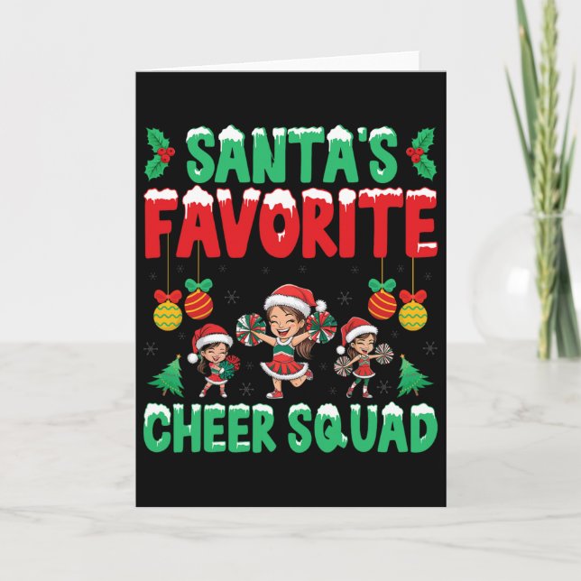 Santa's Favourite Cheer Squad Cheerleading Christm Card (Front)