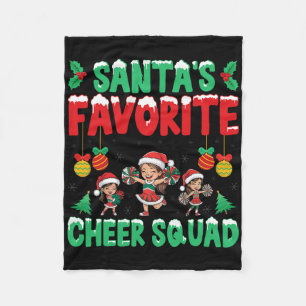 Santa's Favourite Cheer Squad Cheerleading Christm Fleece Blanket