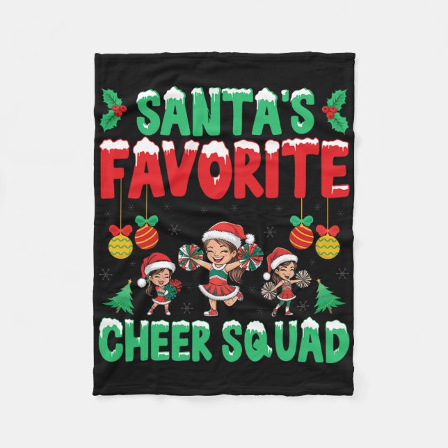 Santa's Favourite Cheer Squad Cheerleading Christm Fleece Blanket (Front)