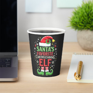 Santa's Favourite Cheerleading Elf Family Matching Paper Cups