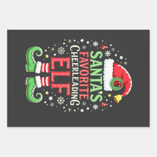 Santa's Favourite Cheerleading Elf Family Matching Wrapping Paper Sheet