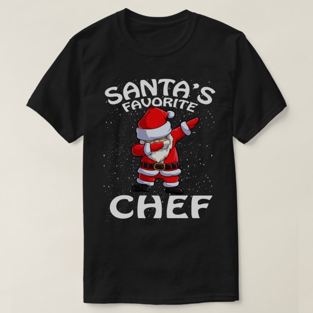 Santas Favourite Chef Christmas T-Shirt (Design Front)