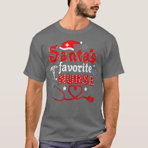 Santa's Favourite CNA Nurse Lover Santa Hat Candy T-Shirt