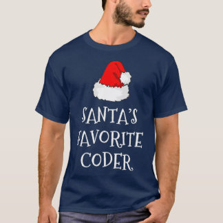 Santas Favourite Coder Gift Christmas Coding T-Shirt