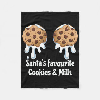 Santa's Favourite Cookies And Milk Breast Women's  Fleece Blanket
