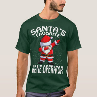Santas Favourite Crane Operator Christmas T-Shirt