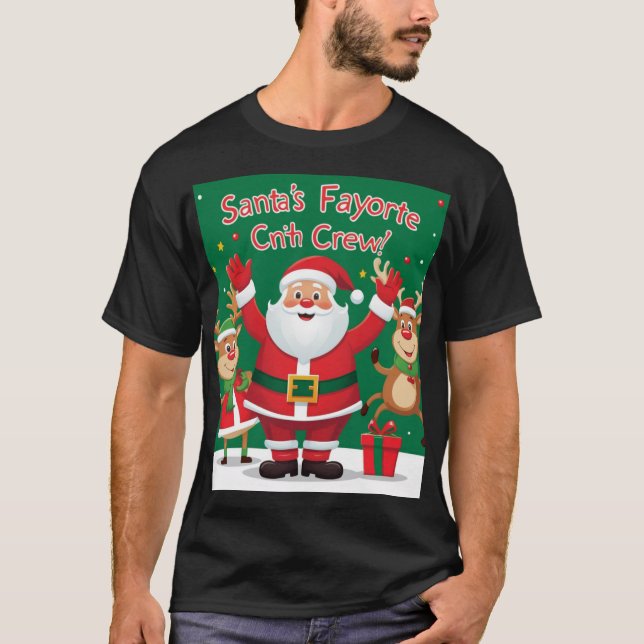 Santa's Favourite Crew T-Shirt (Front)