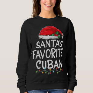 Santa's Favourite Cuban Christmas Santa Claus tree Sweatshirt