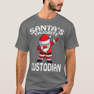 Santas Favourite Custodian Christmas T-Shirt
