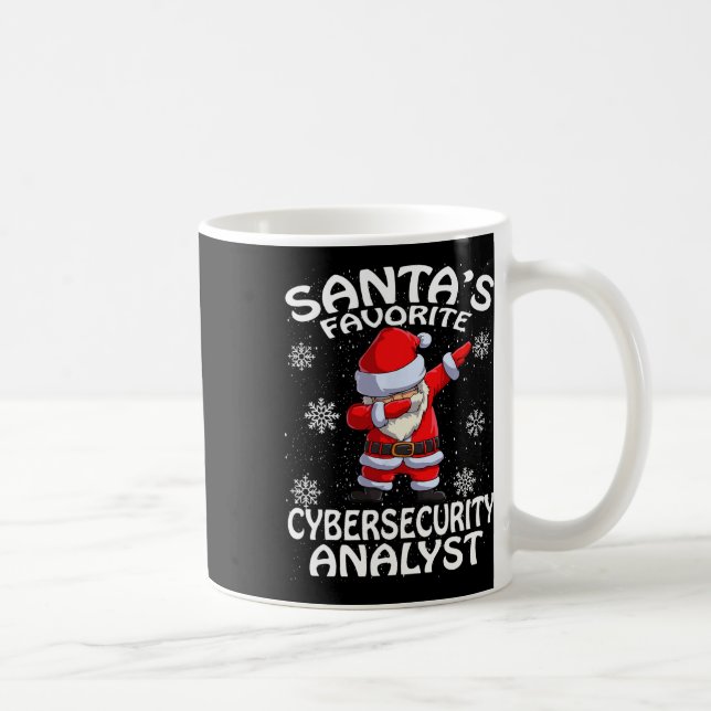Santa's Favourite Cyber Security Analyst Christmas Coffee Mug (Right)