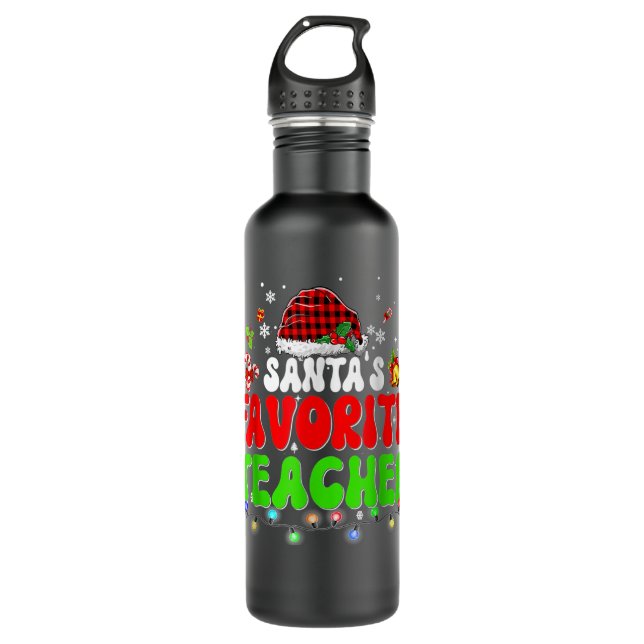 Santa's Favourite Dance Teacher Group Matching Chr 710 Ml Water Bottle (Front)