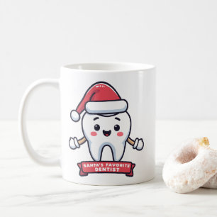 Santa's Favourite Dentist Cute Tooth Christmas Coffee Mug