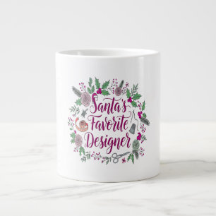 Santa's favourite designer Christmas sewing gift i Large Coffee Mug