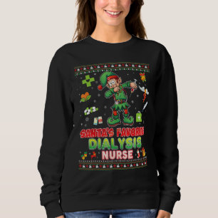 Santa's Favourite Dialysis Nurse Dabbing Elf Chris Sweatshirt