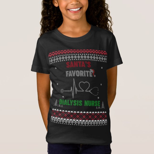 Santa's Favourite Dialysis Nurse - Ugly Sweater Ch (Front)