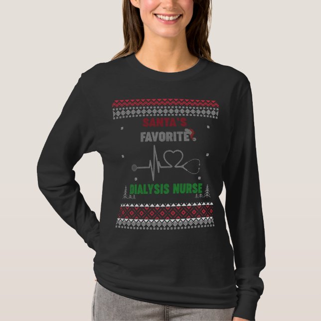 Santa's Favourite Dialysis Nurse - Ugly Sweater Ch (Front)