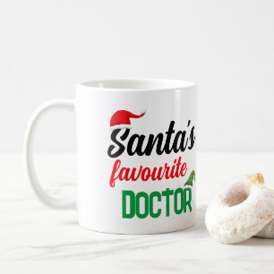 Santa's favourite doctor Christmas elf hat funny Coffee Mug