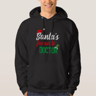 Santa's favourite doctor Christmas elf hat funny Hoodie