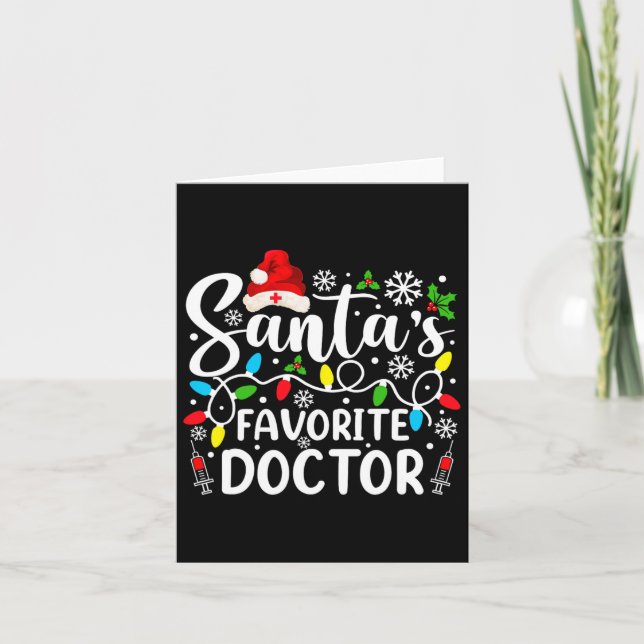 Santas Favourite Doctor Funny Christmas Family Mat Card (Front)